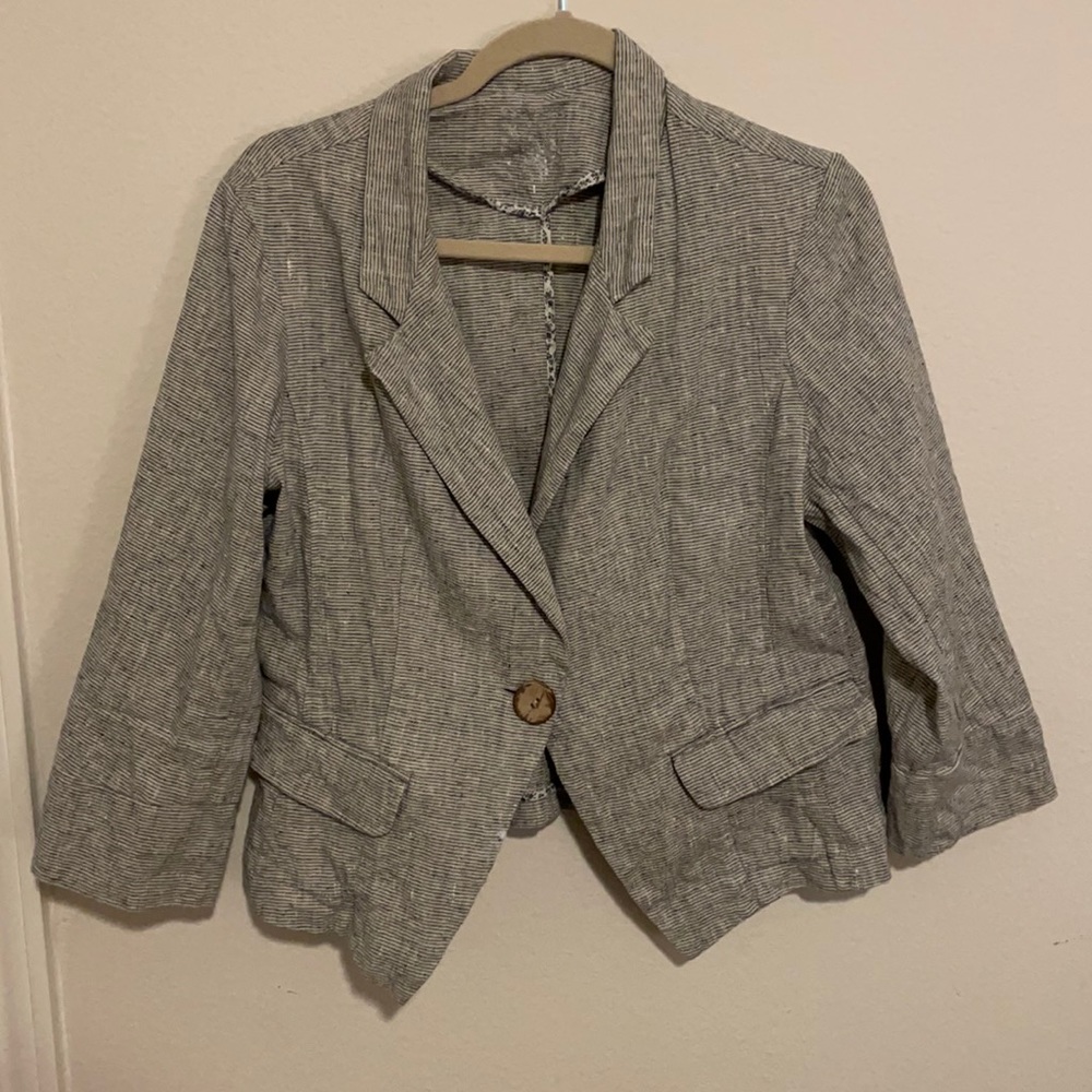 Yuvita Linen Blazer Lightweight Seersucker